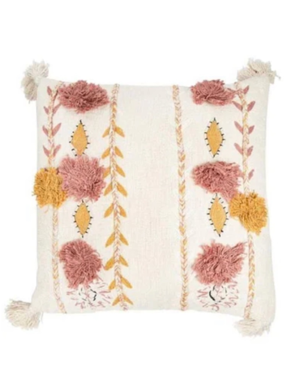 Set/3 Embroidered Pillows with Tassels - Picture 12 of 16